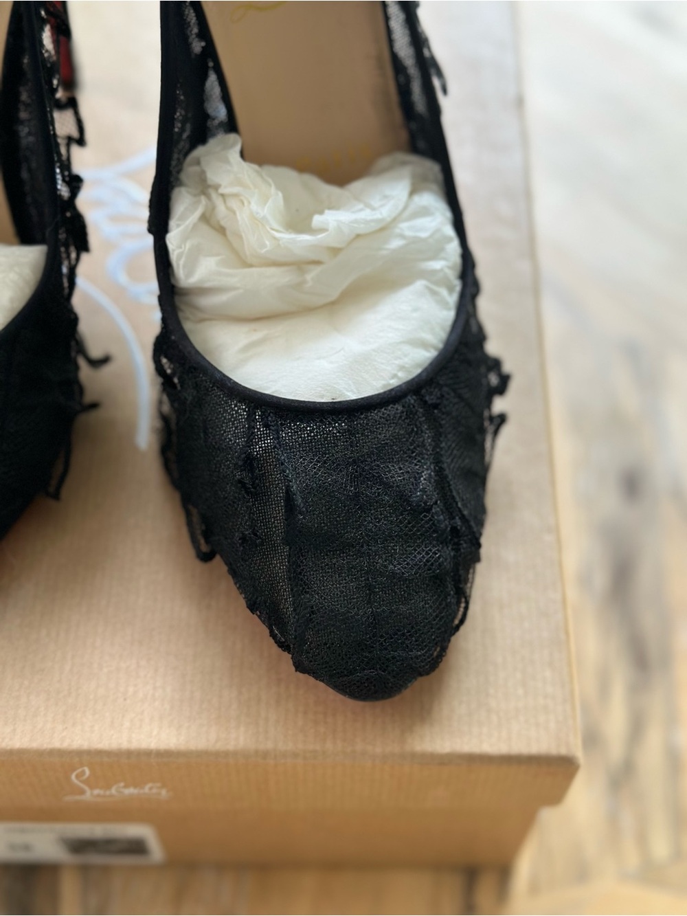 Christian Louboutin Eloise Lace 100 Pumps Black 38 - Picture 9 of 9